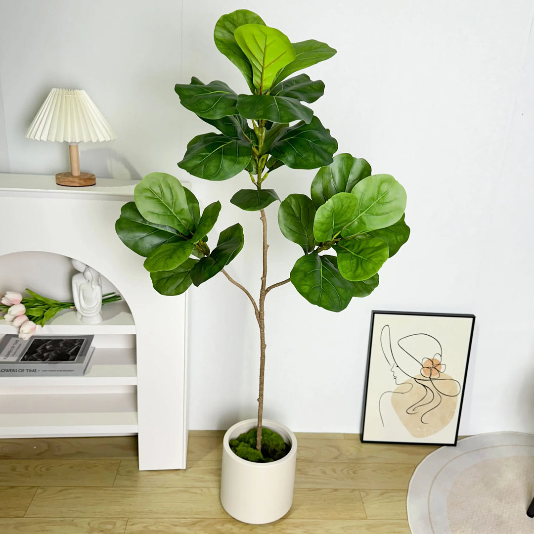 Lifelike Artificial Fiddle Leaf Fig Tree - Maintenance-Free Replica Plant