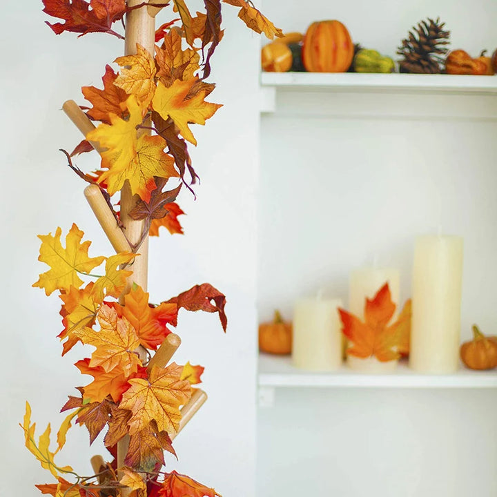 Autumn Maple Leaf Vine Garland - Festive Home Wall Decor & Thanksgiving Party Accent