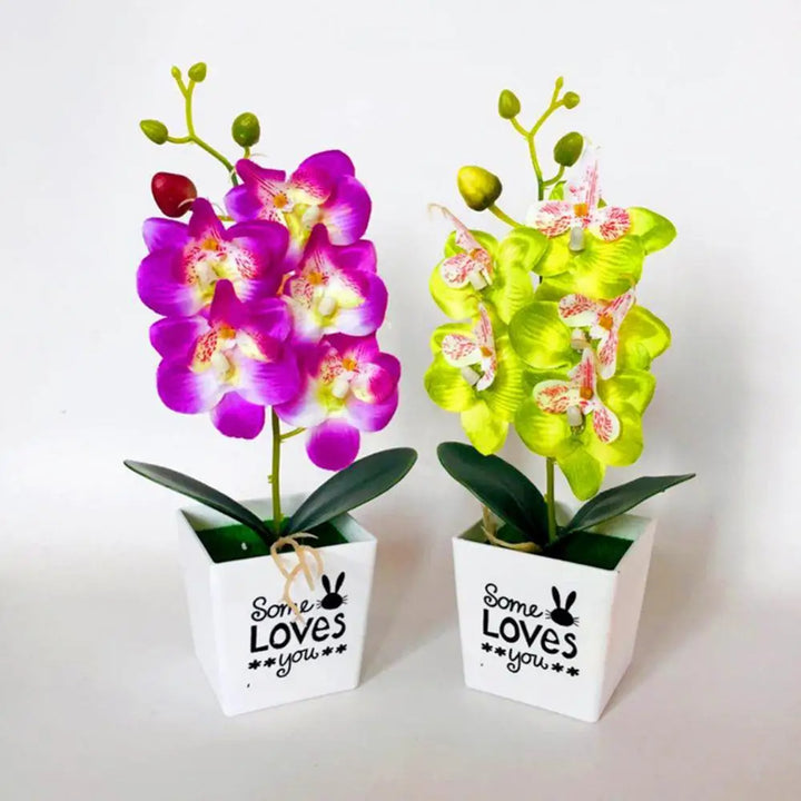 Butterfly Orchid Faux Bonsai Plant for Elegant Home and Office Decoration