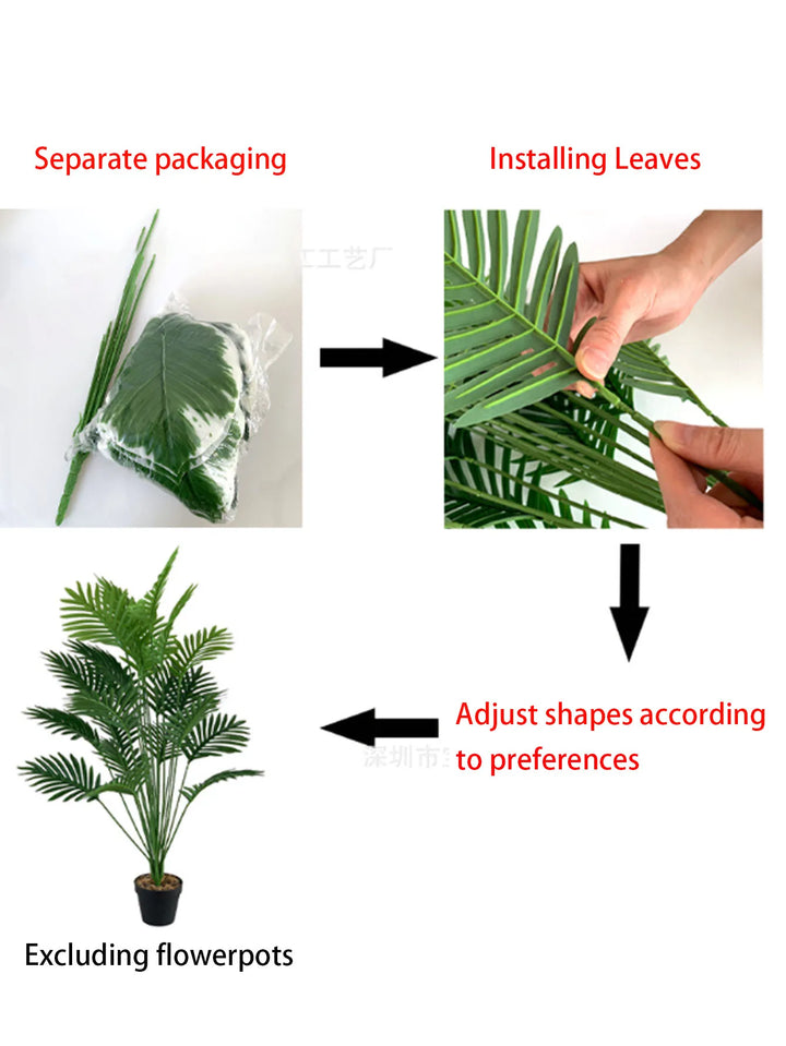 Artificial Palm Plant with 24 Leaves - Large Tropical Tree Leaf