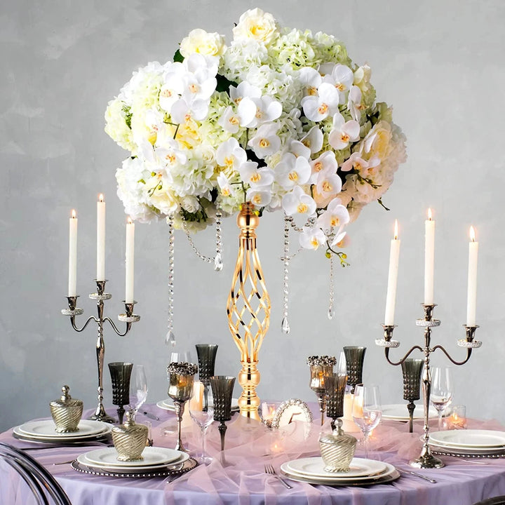 Gold or Silver Flower Arrangement Stand Set