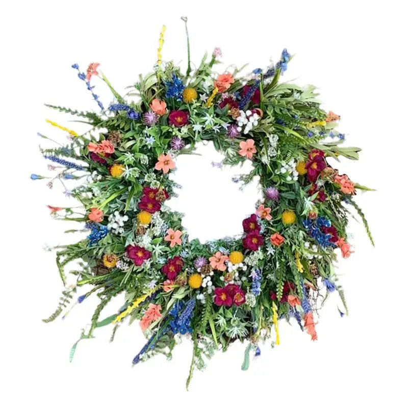 Spring Wildflower Colorful Wreath 35cm/40cm - Handcrafted Front Door Decor