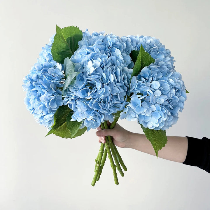 Blue Real Touch Artificial Hydrangea Flowers - Wedding Bouquet Decor