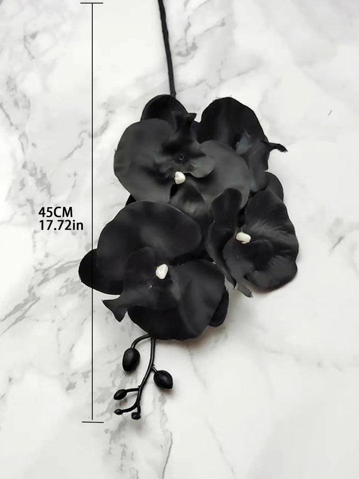 Dancing Orchid Silk Cloth: Black Butterfly Orchid String Simulation Plant