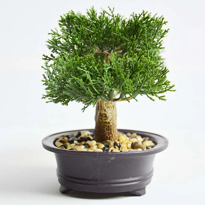 Realistic Artificial Pine Needle Bonsai Plant for Lifelike Home Decor