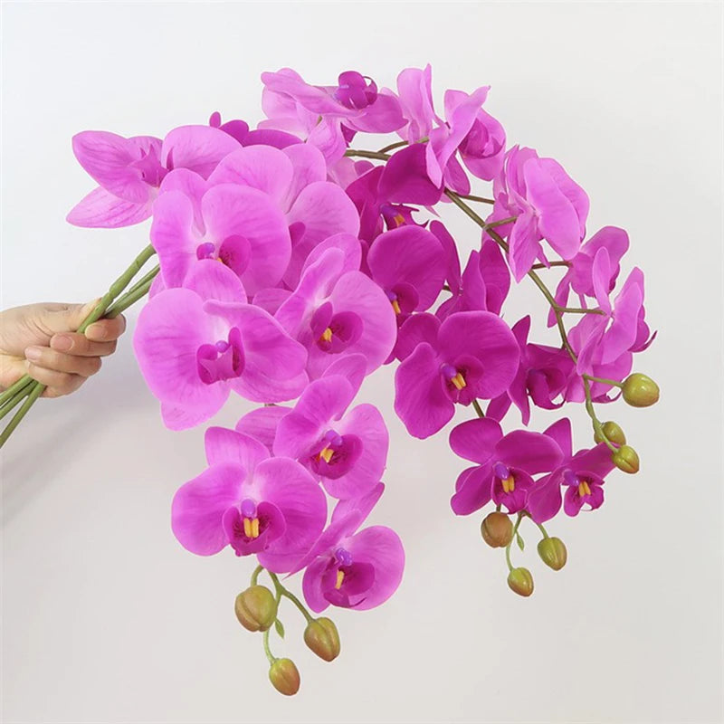 Elegant Artificial Butterfly Orchid Bouquet - Lifelike 9 Heads of 98cm Moth Orchids for Wedding and Home Decor