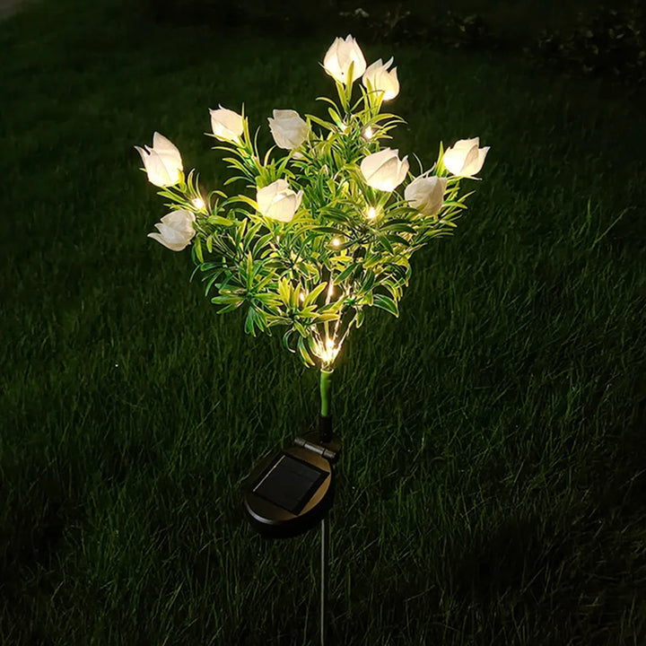 Solar Lantern Grass with 42LED Artificial Flowers Warm Color Changing Light - Outdoor Decorative Lighting Solution