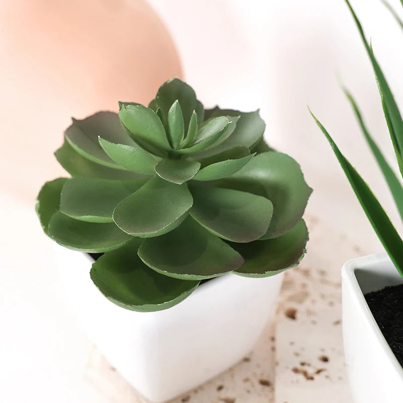 Succulent Mini Trio Set - Lifelike Plant Decor for Indoor and Outdoor