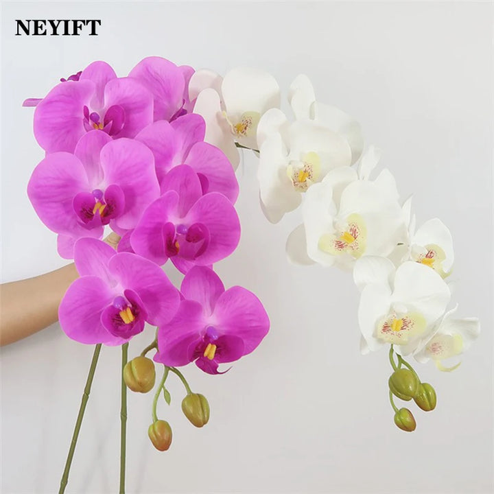 Elegant Artificial Butterfly Orchid Bouquet - Lifelike 9 Heads of 98cm Moth Orchids for Wedding and Home Decor