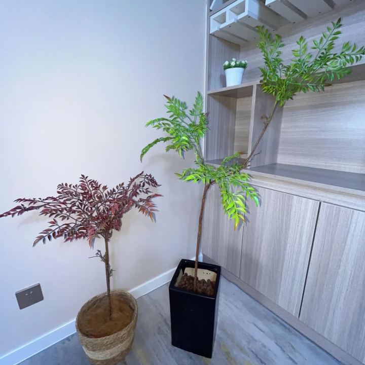 Tropical Bamboo Leaf Bonsai Tree for Home Decor