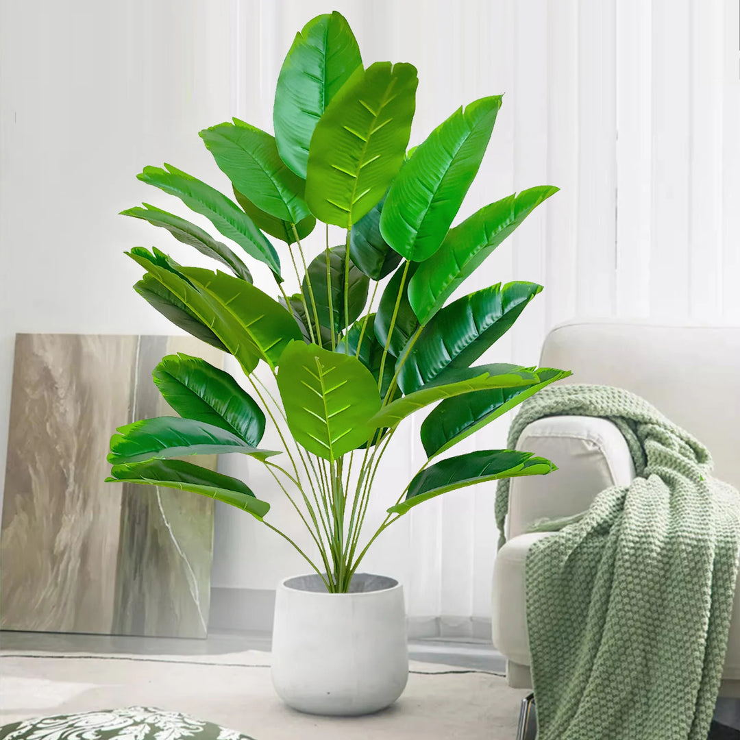 Large Tropical Palm Tree Fake Banana Plant with Real Touch Leaves for Home Garden