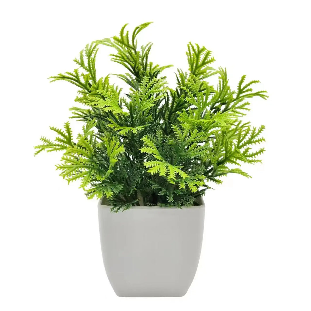 Artificial Greenery Bundle for Home and Office Decor - Lifelike Indoor Plants in Plastic Pots