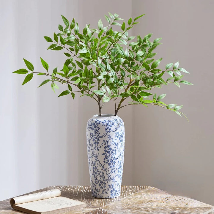 Blue and White Porcelain Vase for Stylish Home Decor and Hydroponic Planting