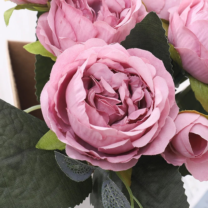 Elegant Silk Peony and Rose Flower Arrangement - Perfect for Home and Weddings