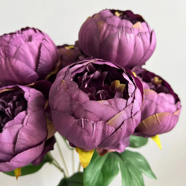 7-Head Silk Peony Bouquet - Elegant Wedding Floral Centerpiece