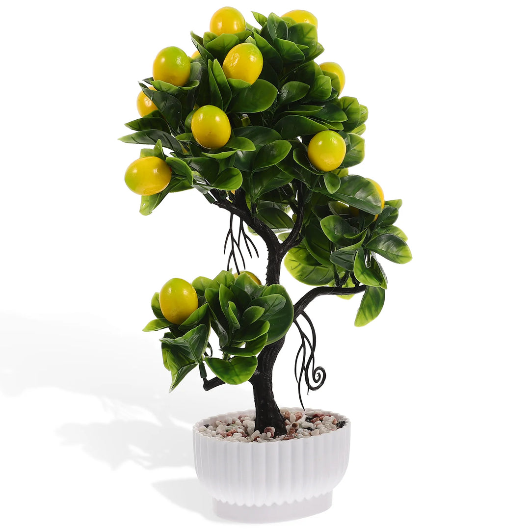 Lifelike Lemon Tree Bonsai with Faux Fruit - Versatile Home and Garden Ornamental Plant