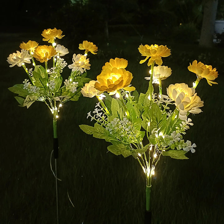 Solar Powered LED Snow Lotus Flower Lawn Light - IP65 Waterproof Outdoor Decorative Lamp for Yard, Patio, and Garden