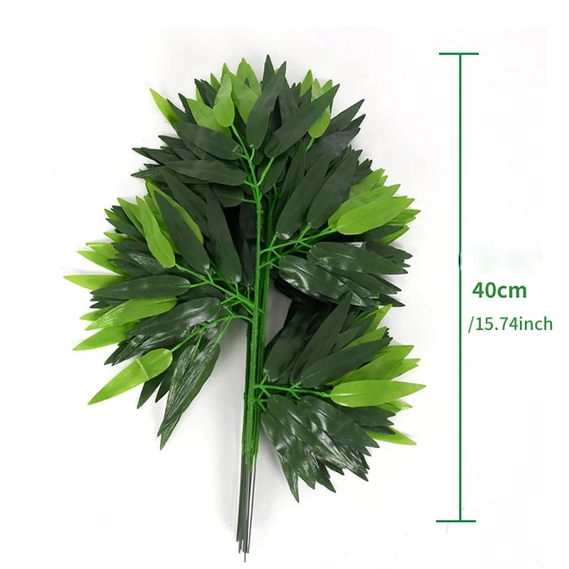 Artificial Bamboo Leaves & Branches Set - 50 Pieces for Wedding, Home, Garden, and Office Décor