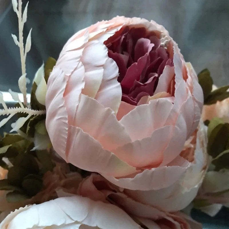 Luxurious European Peony Silk Flower Arrangement - Premium Quality Artificial Flowers