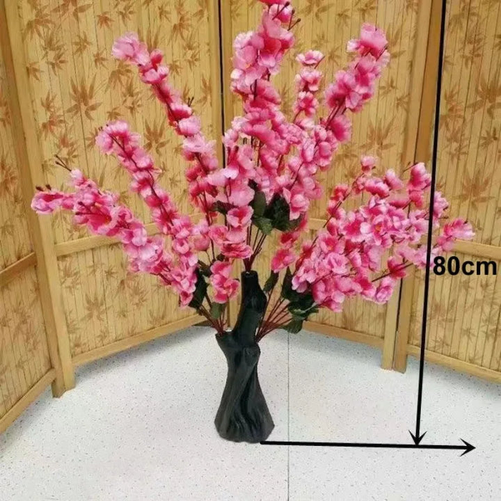 Potted Peach Blossom Artificial Tree - Lifelike Indoor Decor Piece