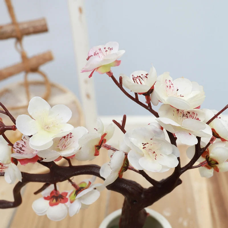 Silk Plum Blossoms DIY Decor Flowers - Versatile Home Vases & Bonsai