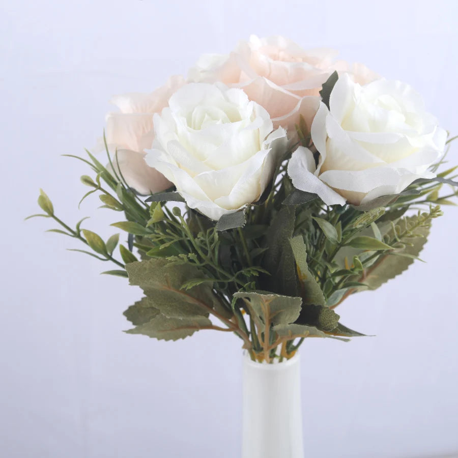 Romantic Rose Silk Peony Bouquet - Elegant Wedding Decor