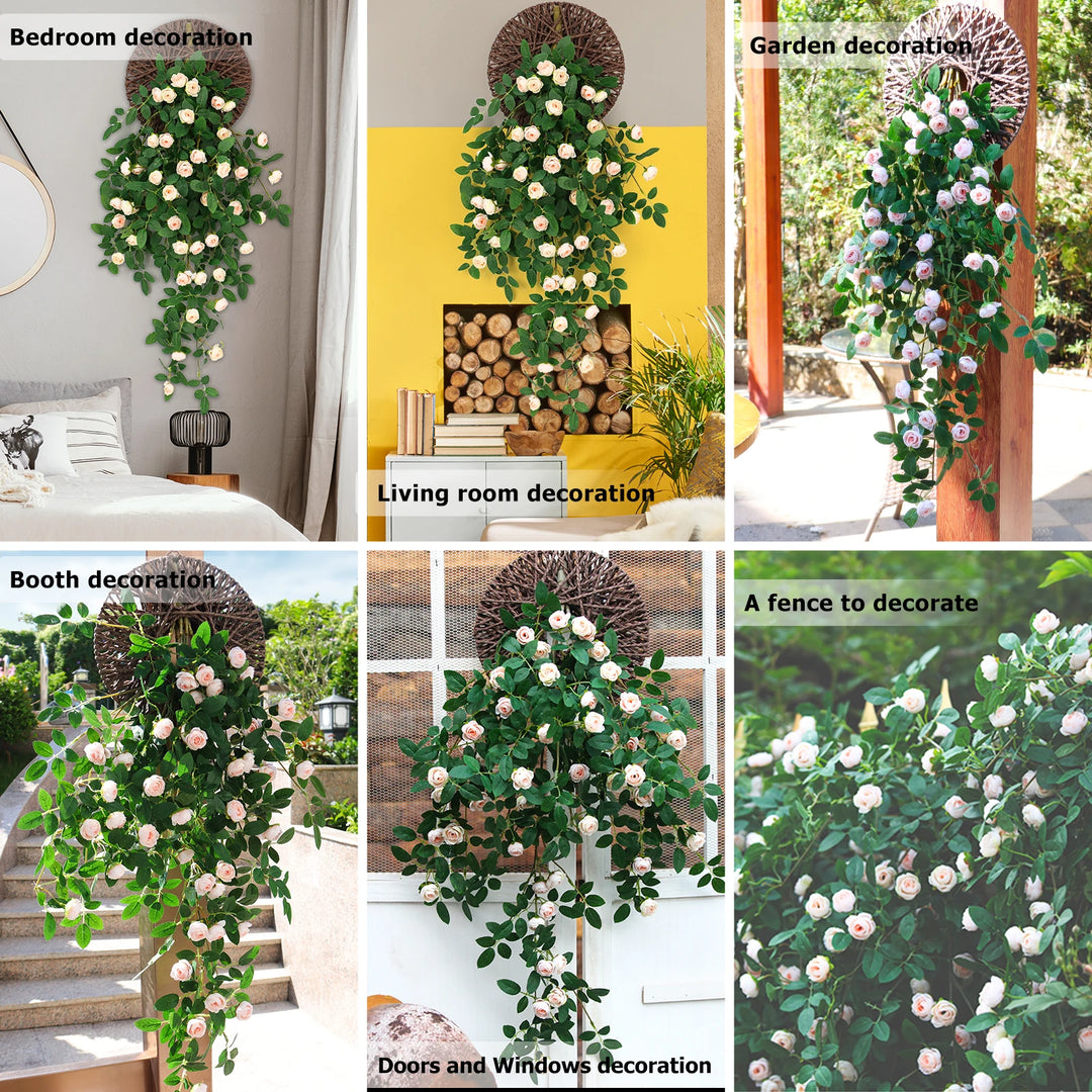 Artificial Ivy Leaf Garland Hanging Wall Silk Flower Vine for Home Wedding Garden Party Decor