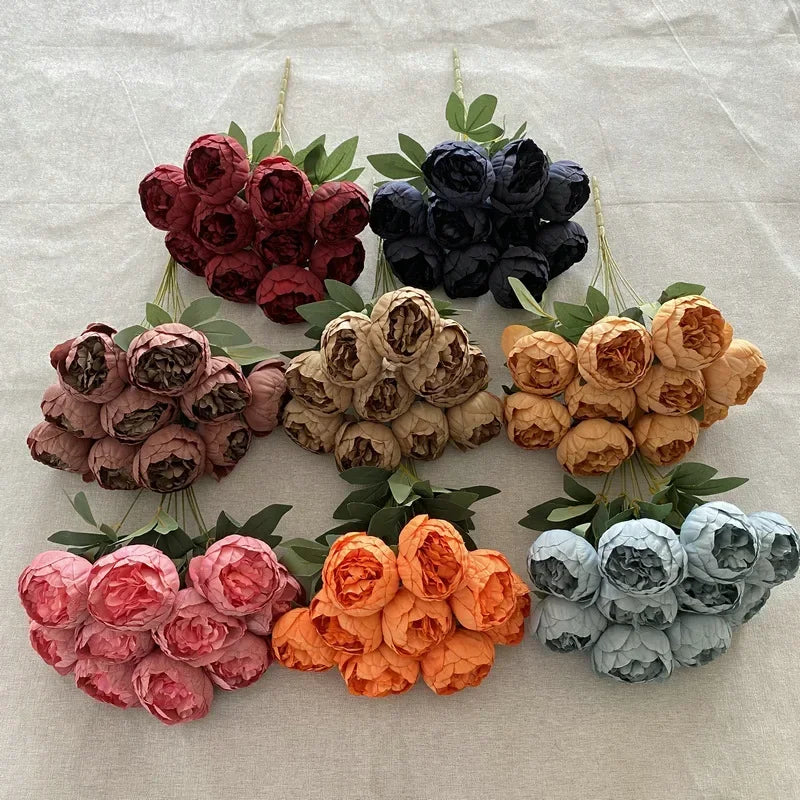 Silk Peony Bundle - 10 Artificial Flowers for Elegant Decor