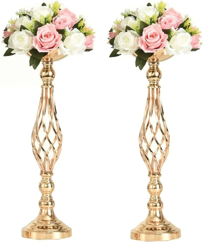 Gold or Silver Flower Arrangement Stand Set