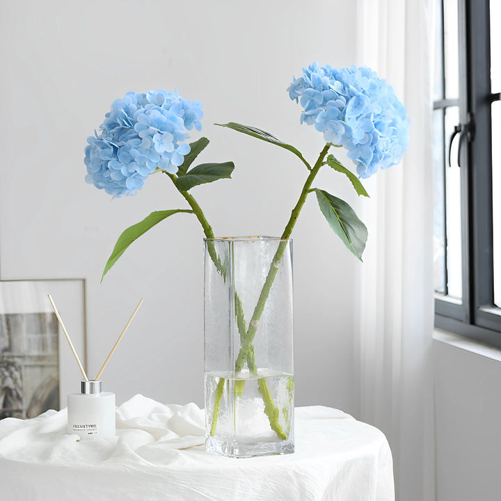 Blue Real Touch Artificial Hydrangea Flower Branches Wedding Decoration Bouquet