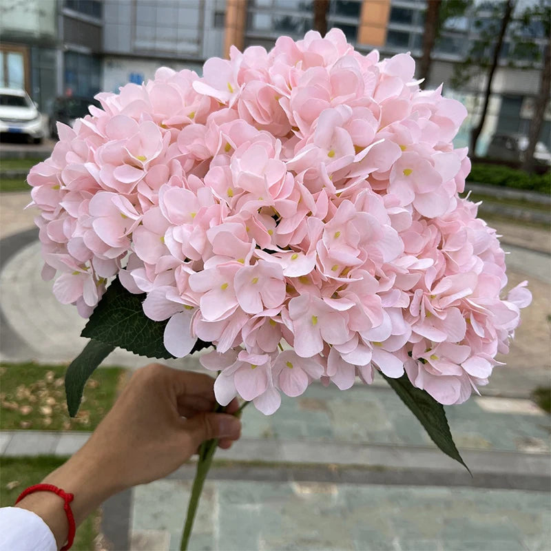 Large Hydrangea Silk Flowers Bouquet - White Pink - DIY Wedding Home Decor