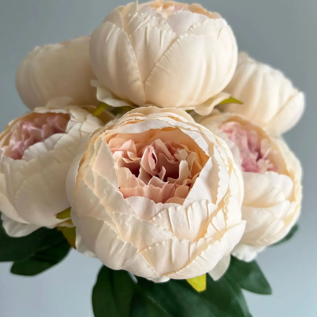 7-Head Silk Peony Bouquet - Elegant Wedding Floral Centerpiece