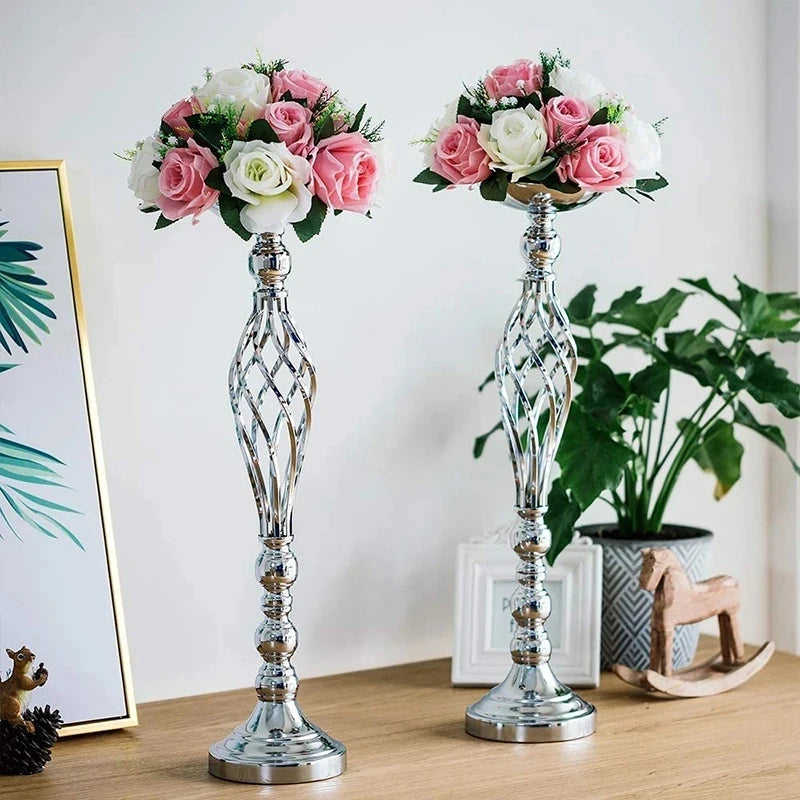 Gold or Silver Flower Arrangement Stand Set