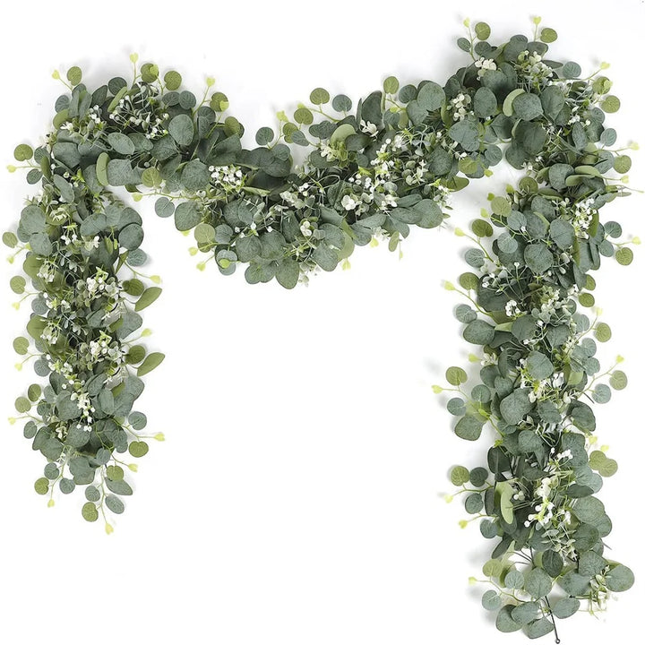 Faux Eucalyptus Garland Set - 6' Artificial Greenery Vines for Wedding and Home Decor