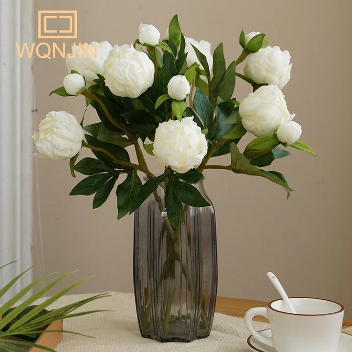 Silk Peony Flower Arrangement with European Elegance