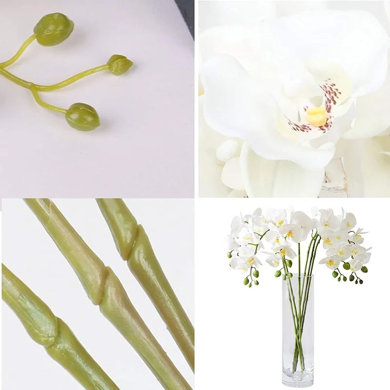 32" Realistic Butterfly Orchid Artificial Flower Set for Elegant Home & Wedding Decor