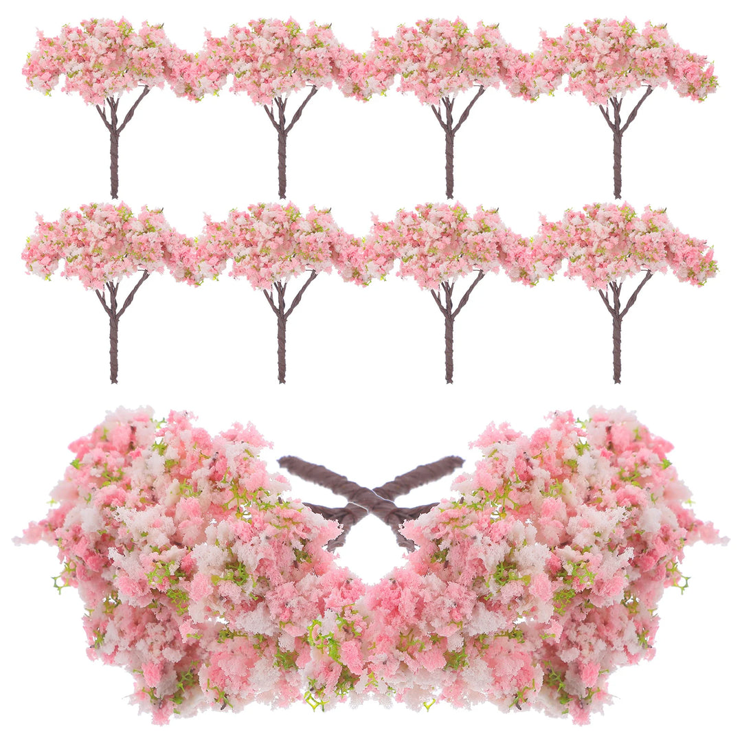 Artificial Pink Cherry Blossom Mini Trees for Home Decor