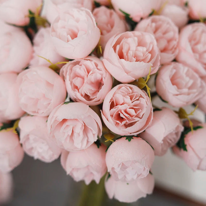 Pink Peony Silk Flower Bouquet - Elegant Wedding/Home Decor