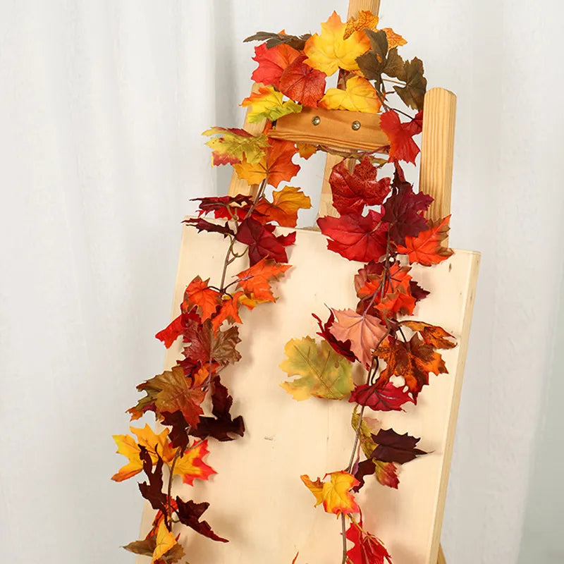 Autumn Maple Leaf Vine Garland - Festive Home Wall Decor & Thanksgiving Party Accent