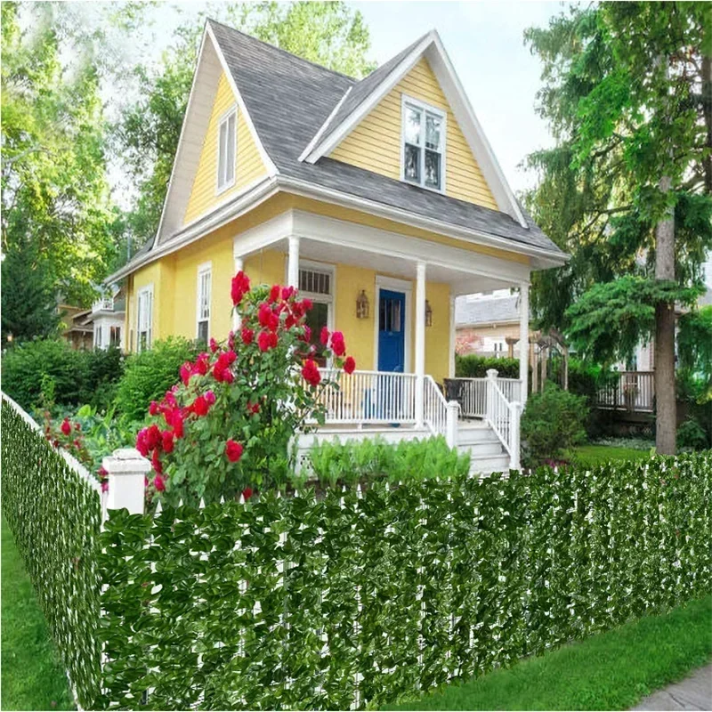 Artificial Ivy Fence Plant Grass Wall Panel Faux Green Leaf Hedge Privacy  Screen Indoor Outdoor Home Garden Balcony Decoration