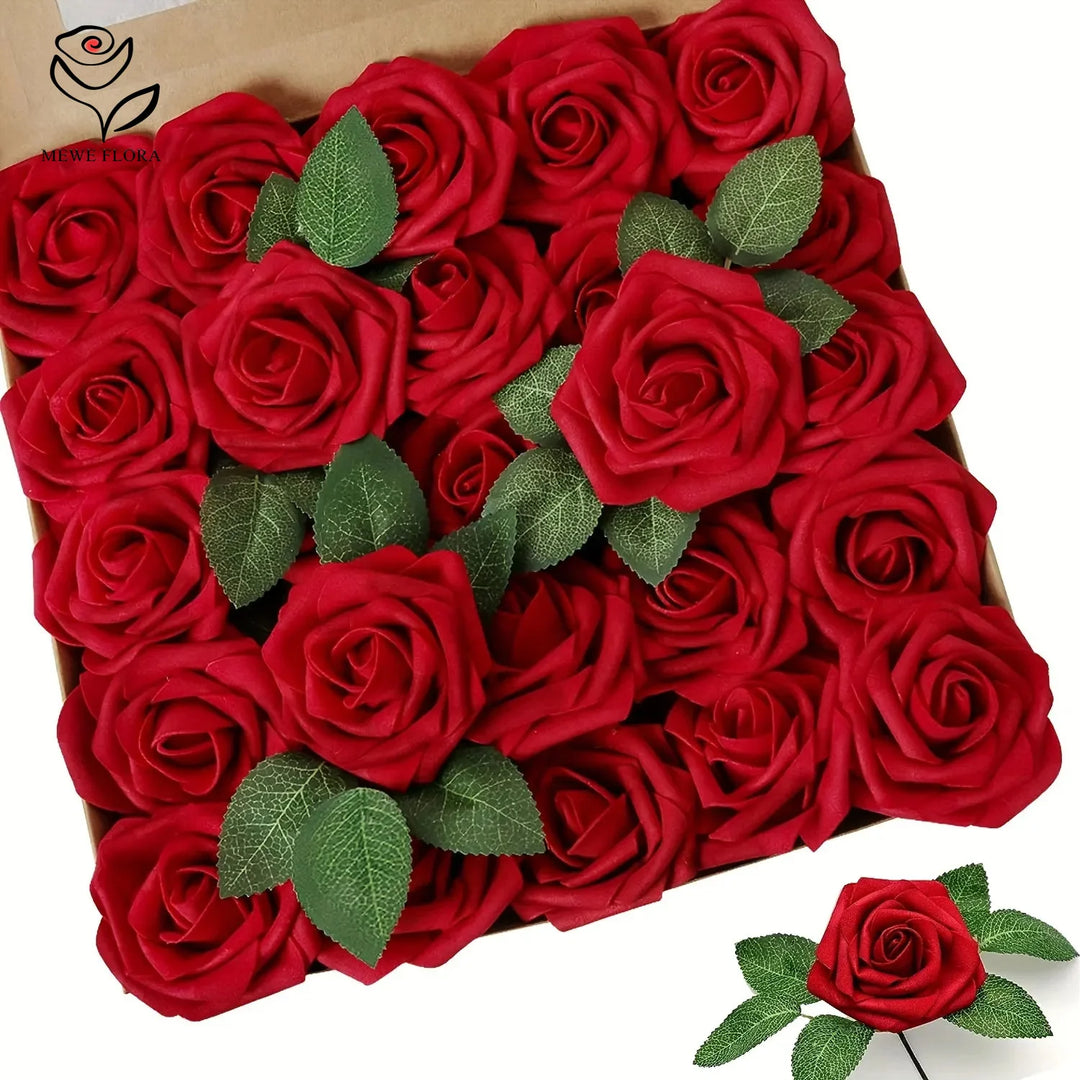 Artificial Foam Rose Flower Bundle Set for Wedding Home Decor