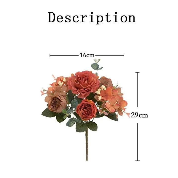 Retro Silk Rose and Peony Bouquet - Home Wedding Decor