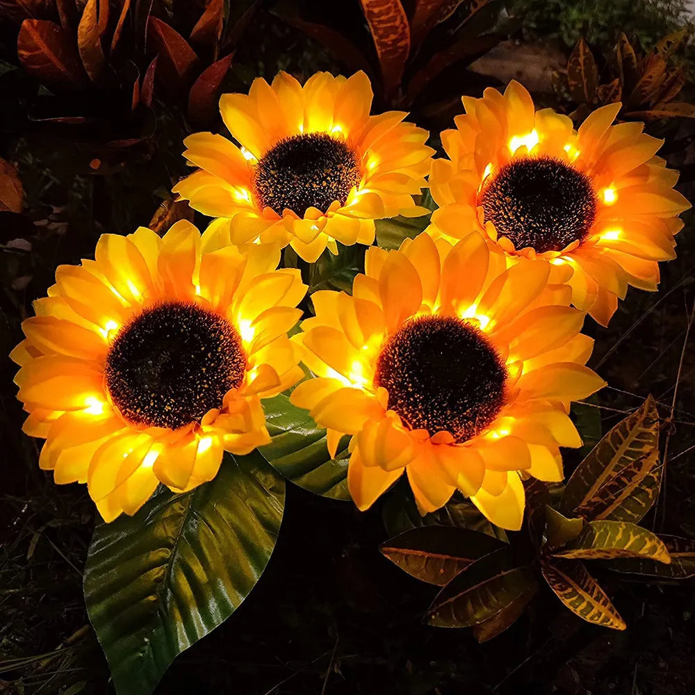 Sunflower Solar LED Garden Lights - Decorative Outdoor Sunflower Lamps